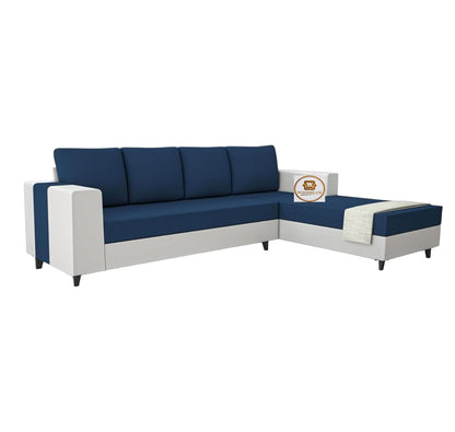Urban Comfort 8 Seater L Shape Sofa Set with Center Table & Ottomans