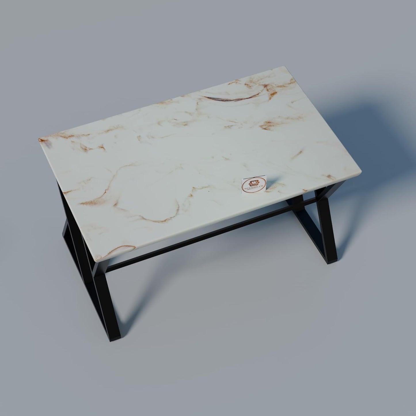 Modern 6 Seater Dining Table Set with Upholstered Chairs – Marble Finish Table Top