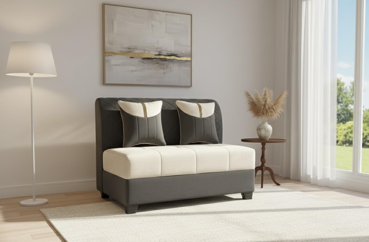 Royal Luxe 9 Seater U Shape Upholstered Sofa Set with Center Table & Ottomans