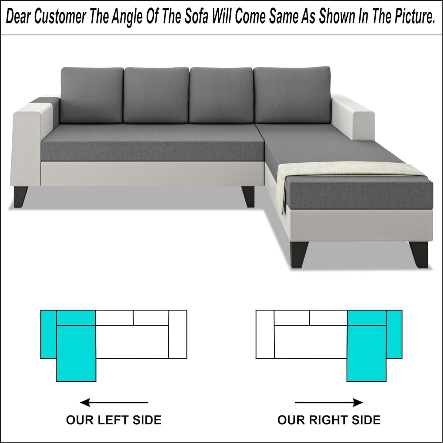 Prime Living 8 Seater L Shape Sofa Set with Bench & Ottomans