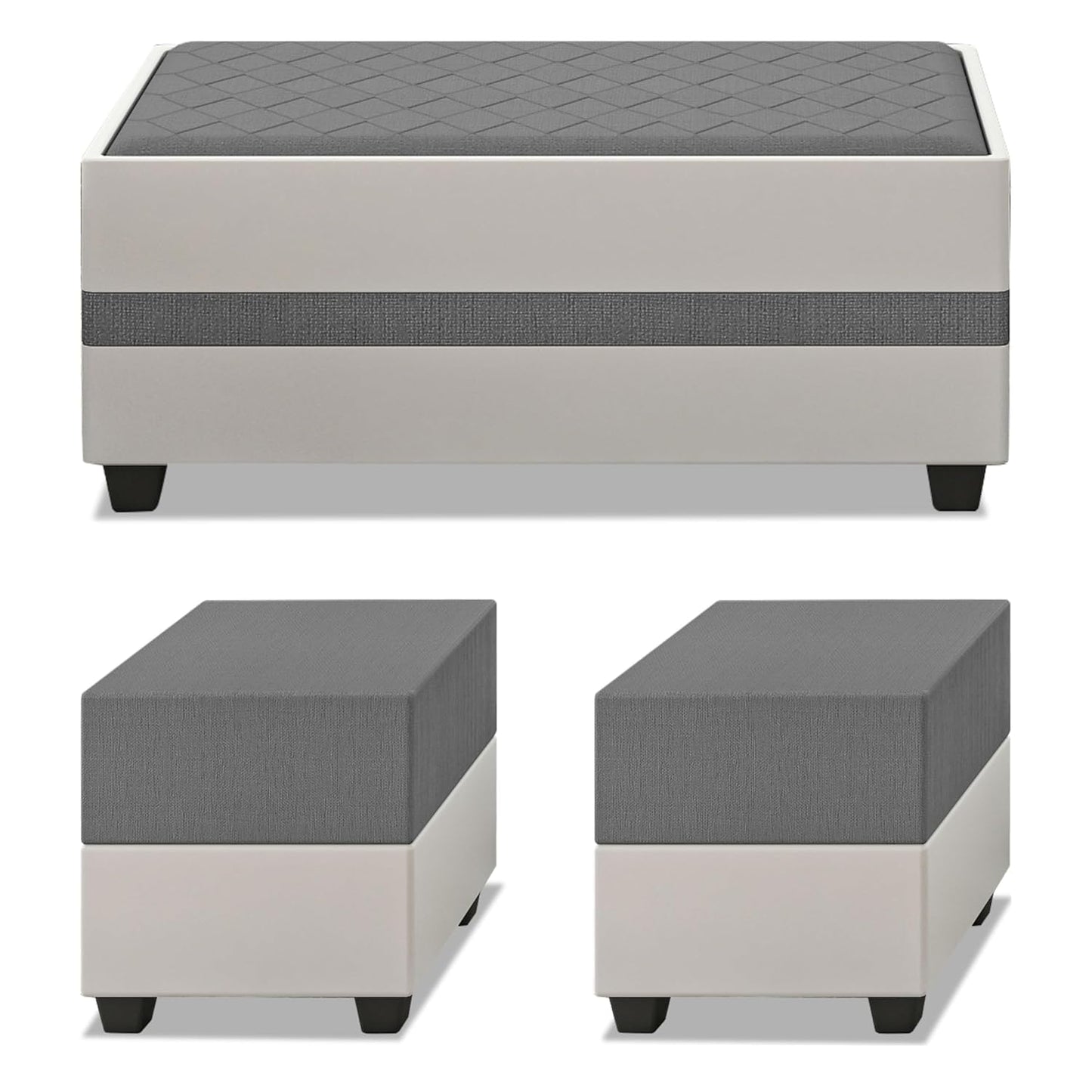 Prime Living 8 Seater L Shape Sofa Set with Bench & Ottomans