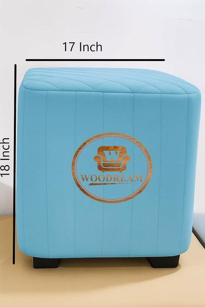 Stylish Upholstered Ottoman Stool Set of 2 – Compact Modern Footrest with Solid Wooden Legs