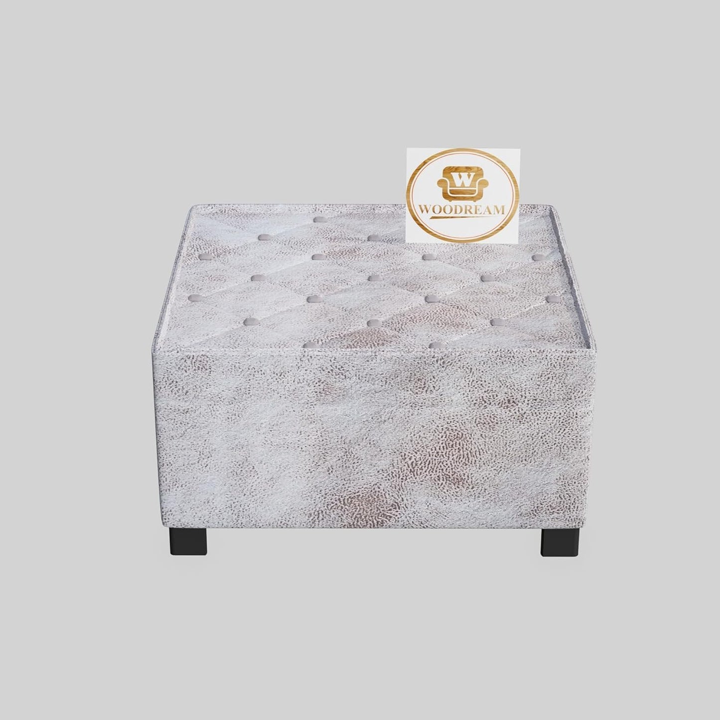 Modern Upholstered 7 Seater L Shape Sofa with Center Table & Puff Stools