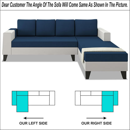 Urban Comfort 8 Seater L Shape Sofa Set with Center Table & Ottomans