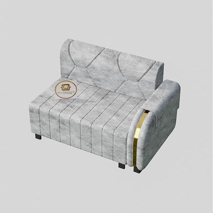 7 Seater Upholstered L Shape Sofa Set with Center Table & Ottomans