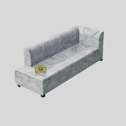 7 Seater Upholstered L Shape Sofa Set with Center Table & Ottomans
