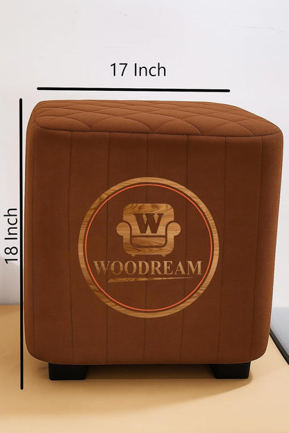 Stylish Upholstered Ottoman Stool Set of 2 – Compact Modern Footrest with Solid Wooden Legs